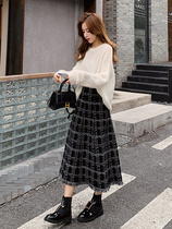 Skirts womens autumn and winter knitted long skirts