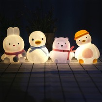 Explosive led gelled duck night light cartoon ins creative ornaments cute childrens luminous toy gift light