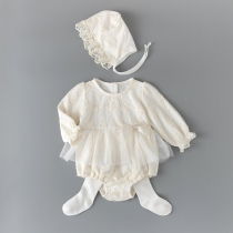 Baby Bag Farting Spring Autumn Female Baby 100 Days Princess Pure Cotton Khae Dress Freshman Full Moon 100 Days Wedding Gown