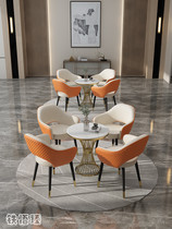  Nordic light luxury sales office negotiation table and chair combination Milk tea shop Cafe leisure reception small round table one table four chairs