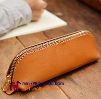 Handmade leather leather art DIY stationery department paper grid paper pattern QQW-97 shell bag pen bag drawings