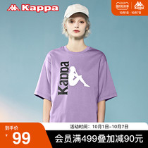 Kappa Kappa womens sports T-shirt Korean sweet ins style casual short sleeves summer round neck pattern stitching half sleeves