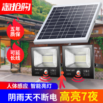 Solar Outdoor Courtyard Lamp Home Lighting Human Body Induction Super Bright One Drag Two Superior Street Lights Sky Black Auto Light