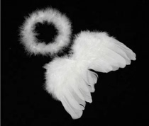 1-24 New Moon Baby Angel Feather Wings Photo Props Cupid Set Cute Mini