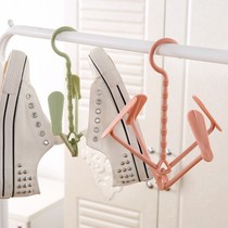 Windproof double hook balcony drying shoe rack Multi-function hanging shoe hanger drying shoe rack Hook drying shoe rack drying rack