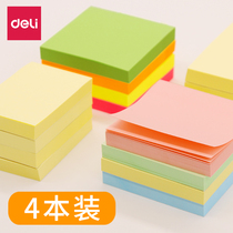 Effective color Post-it notes students with Sticky Stickers self-adhesive cute ins takeaway small label mark note paper desktop memo artifact this fluorescent paste set stationery large
