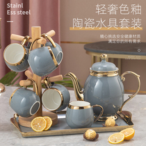 Light luxury ceramic water Cup household set Nordic family living room hospitality tea cup tea set water equipment large capacity high temperature resistance