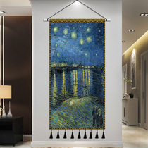 Van Gogh art Oil painting hanging canvas art European and American abstract Nordic Tapestry Living Room entrance decorative painting Bedroom hanging cloth