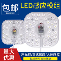 Sound and light control led radar human body induction ceiling light module 6W corridor 12w18w lamp panel light panel voice control Wick