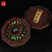 Collection of Qing Dynasty old opal play ball set of round beads Old hand bead bracelet with lacquerware box Antique antique collection