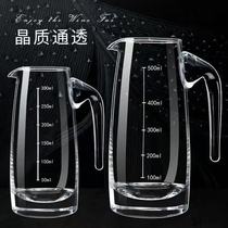 Glass liquor dispenser household thickened foreign wine bottle set wine glass crystal with scale wine pourer trumpet