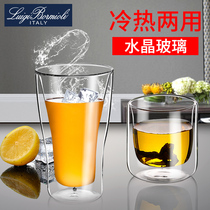  Imported double-layer glass heat insulation and anti-scalding water cup Crystal drinking cup Milk cup Teacup Couple cup pair set