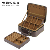 High-grade leather multifunctional travel portable professional jewelry jewelry box double-layer detachable jewelry box storage box