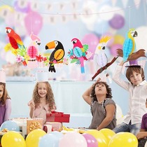 Kindergarten corridor Forest charm Pastoral style Parrot honeycomb ball pendant Mall opening ceiling ceiling pendant
