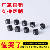 Size circle plastic round clothing store hanger Label size clip Black on white letters Size buckle letter code number of grains