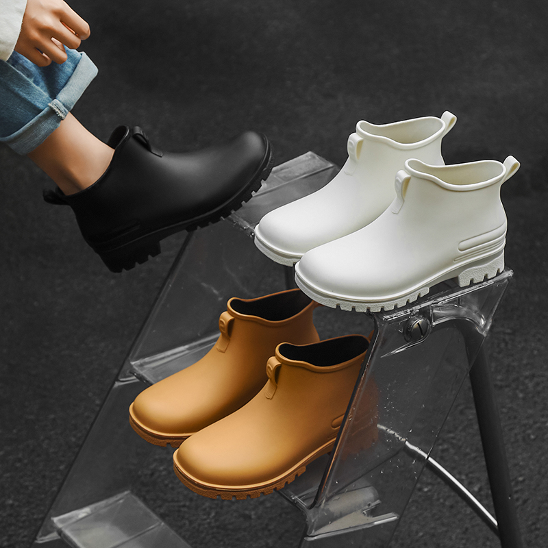 German anti slip rain shoes, male short tube waterproof shoes, female low top rain boots, kitchen rubber shoes, overshoes, car washing, fishing couple shoes