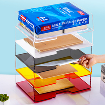 Increase transparent acrylic Senior high school dormitory book storage box desktop simple multifunctional student stationery finishing rack