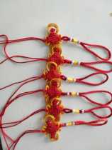New features handmade red gold line rich eight treasures big hanging head knot small hanging ornaments small Chinese knot full of 100