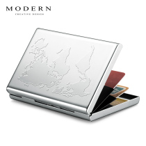 German MODERN metal card box stainless steel wallet card bag thin NFC anti-theft brush bank credit card set RFID