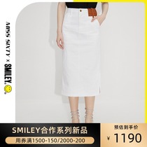 Miss Sixty x SMILEY2021 autumn new denim skirt female smiley high waist mid-length