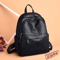 Hong Kong sheepskin backpack ladies new Korean version Joker soft leather bag bag large capacity travel leather backpack
