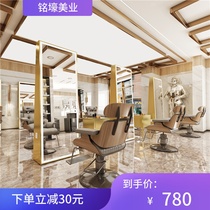 The hairdresser high-end mirror lamp stainless steel full-length li fa jing hair salon dedicated single-sided floor stage