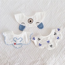 ins Japanese baby cotton saliva towel Baby spring and summer light gauze bib year-old children false collar 0-3 years old