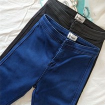 Hong Kong 2021 Autumn New High waist high elastic skinny jeans slimming hip pencil pants women tide