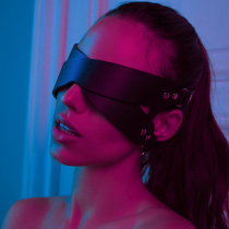 Leather sex eye mask sm eye mask shade sensory deprivation bdsm facial training female male slave