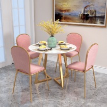 Nordic milk tea shop coffee shop marble dining table and chairs ins restaurant dessert shop round table small apartment dining table