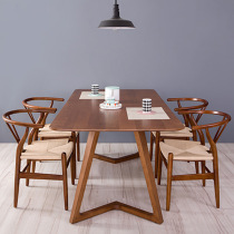 Nordic full dining table and chair combination Simple leisure cafe table and chair Restaurant table table and chair factory direct solid wood