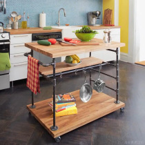 American country loft water pipe dining car operating table Dining side cabinet Wrought iron shelf Kitchen storage sideboard