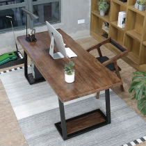 Home study desktop computer desk retro industrial style conference room boss table American loft solid wood desk