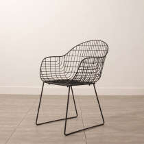 Nordic light luxury grid iron chair creative leisure metal back chair milk tea shop dining room living room creative dining chair