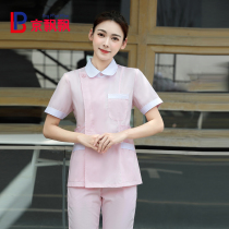 Nurse uniform split suit summer short-sleeved female round neck overalls ICU internship student dental beauty salon Yuesao clothing