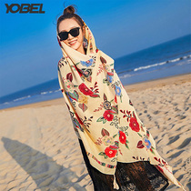 Silk scarf women summer beach sunscreen shawl spring summer scarf New 2019 dual-purpose beach towel super versatile gauze