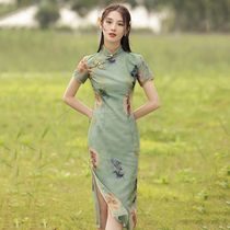 Cheongsam 2021 new female summer young improved retro republic of China high-end old Shanghai mid-length dress