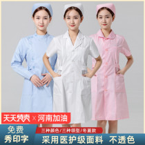 Nightingale nurse uniform womens summer thin short sleeve white coat doctors uniform long sleeve overalls