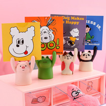 Cartoon shape message clip desktop decoration Cute girl heart photo clip Vertical office business card memo clip