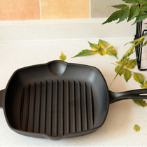 Foreign trade cast iron steak frying pan pig iron pan non-coated non-stick fringe steak paw 28CM induction cooker