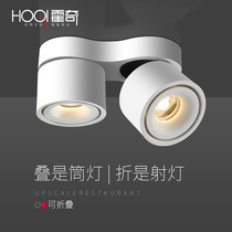 Double head light led downlight Nordic bile light grille aisle corridor ceiling light creative ceiling folding