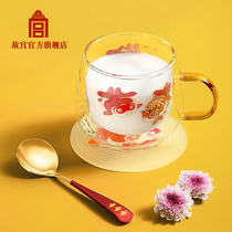 Palace Museum Guanyu Zhile double-layer glass set Birthday gift water Cup Official flagship store of the Palace Museum