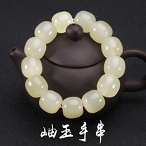 Xiuyu old beads hand string beige men and women Xiuyan jade bracelet jade bracelet