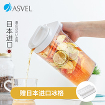 Japan imported asvel cold kettle refrigerator large capacity high temperature resistant tea lemon juice bottle drink cold water cup