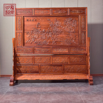 Mahogany furniture Myanmar pear Chinese screen screen partition living room solid wood carved bedroom shelter home furnishings