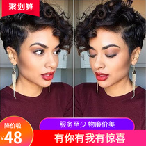 European and American AliExpress wig women short hair fluffy curly hair curly hair curly hair headgear