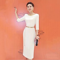 High-end Heavy Engineering Nail Pearl Annual Meeting Host Evening Gown Lady Banter Temperament Birthday Party Late Dress Dress Dress