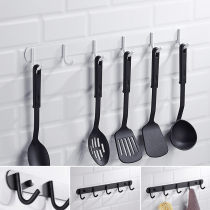  Punch-free white kitchen hook stainless steel wall-mounted storage shelf Kitchen and bathroom row hook coat hook shelf