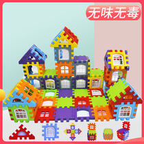 Building blocks assembly toys Puzzle puzzle plug large particles Childrens intelligence squares Plastic house 3 years old 6 female male kindergarten