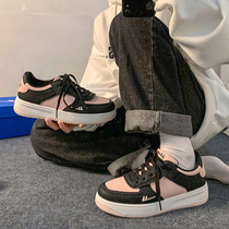 Huili new womens shoes explosion change board shoes womens autumn and winter wild popular niche sports shoes peach cooked big shoes
